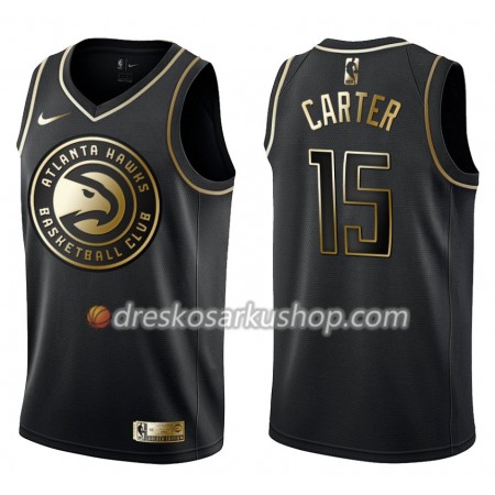 Muški NBA Dres Atlanta Hawks Vince Carter 15 Nike Crna Golden Edition Swingman